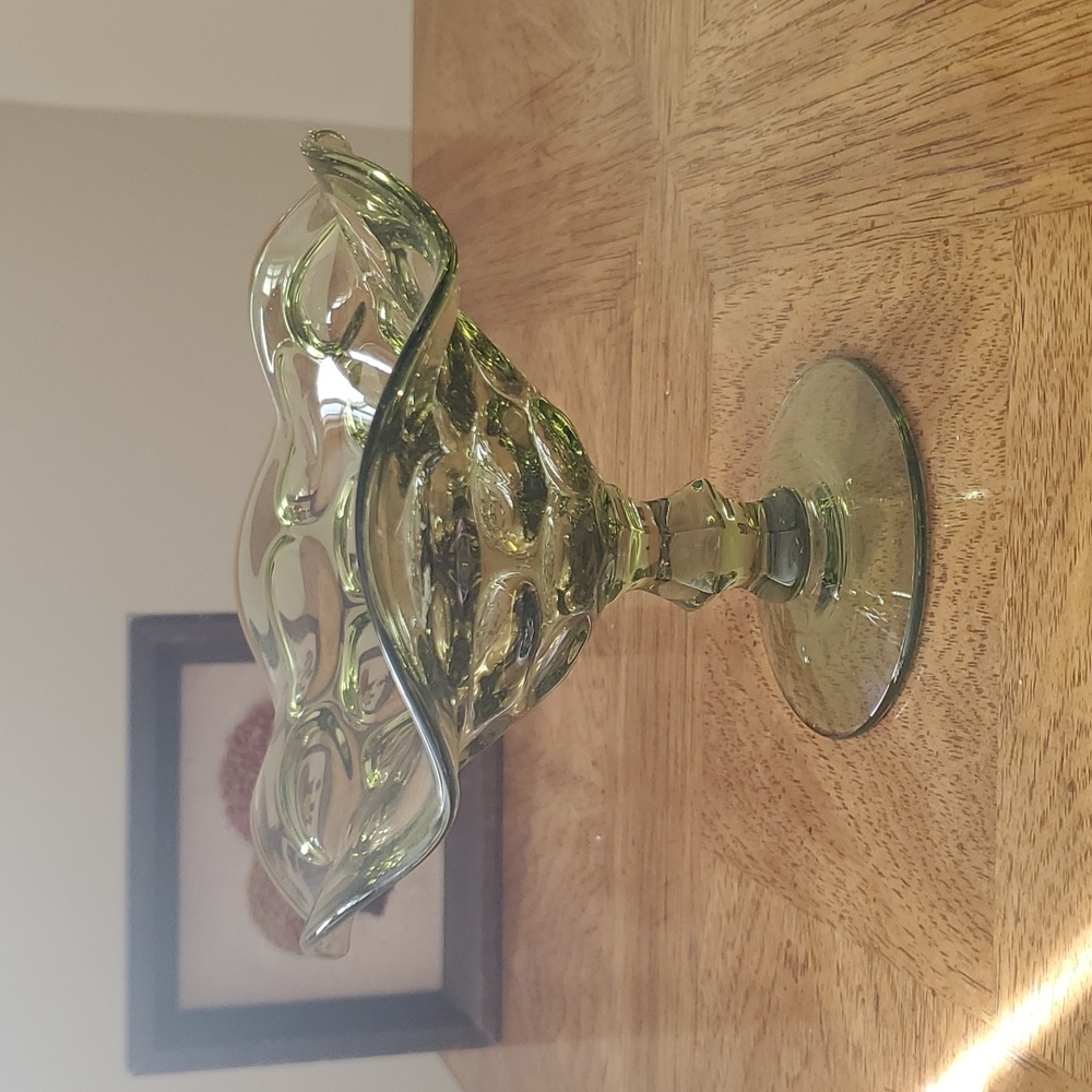 Imperial Glass Verde Provincial Compote 💚